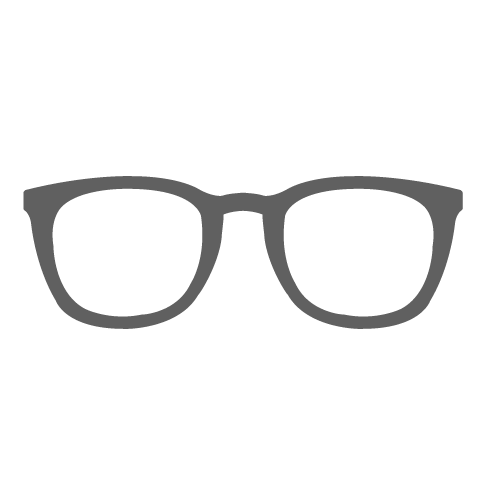 メガネ・眼鏡（黒縁）のアイコン・イラスト