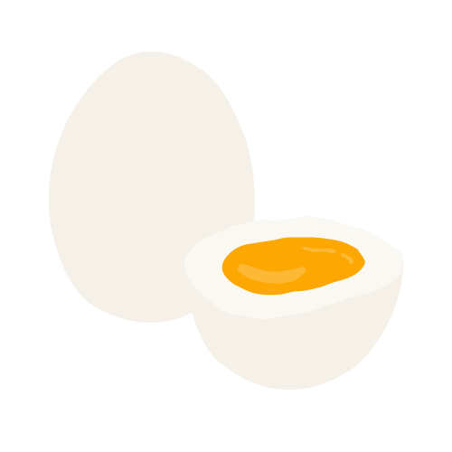 ゆで卵のイラスト・アイコン