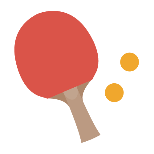 卓球（ラケット・ボール）のアイコン・イラスト