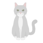 猫（灰白猫）の無料アイコン・イラスト素材